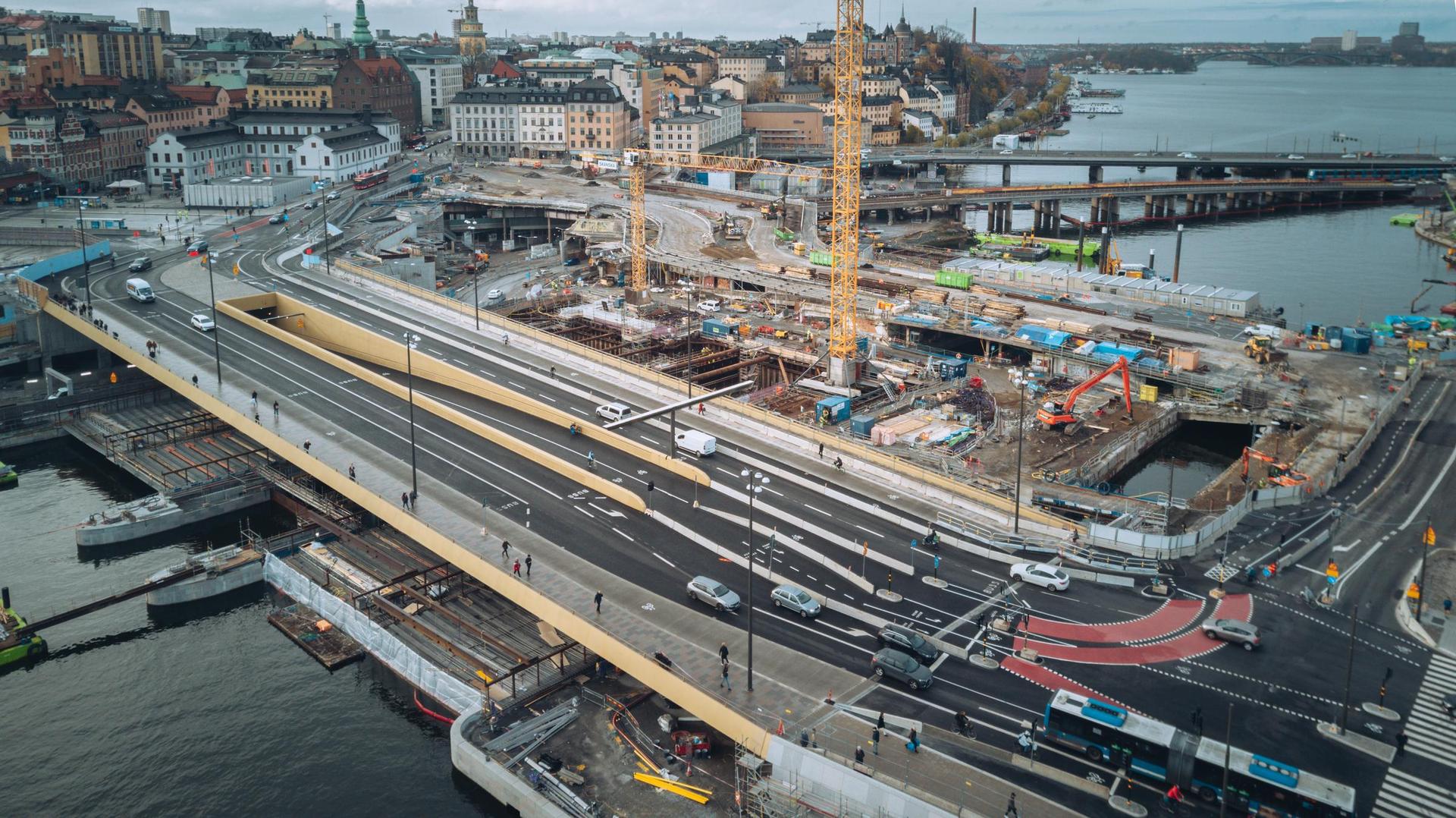 The golden bridge at Slussen, Stockholm