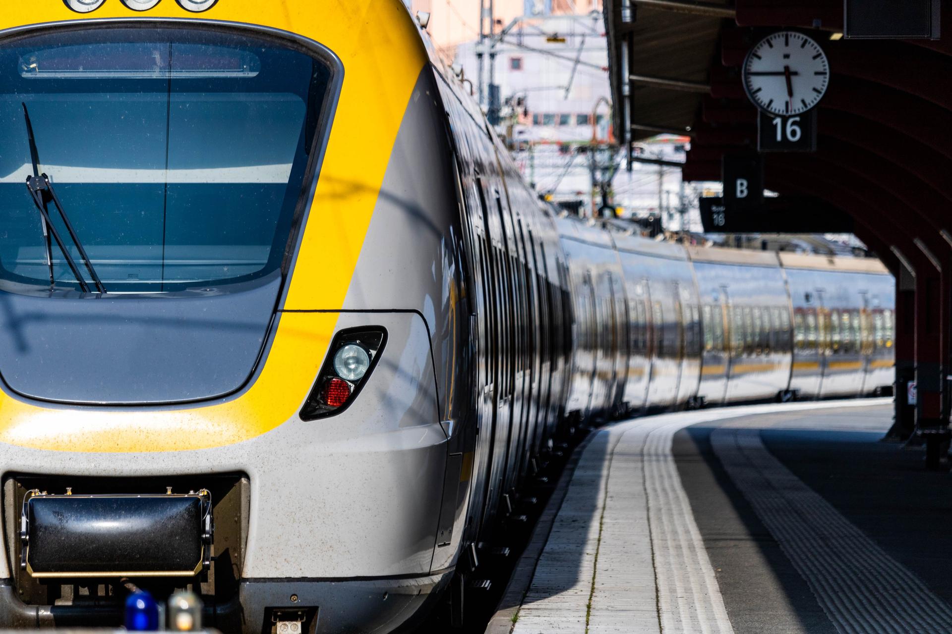 Gothenburg, Sweden -Train ready to depart, isolated, compressed background